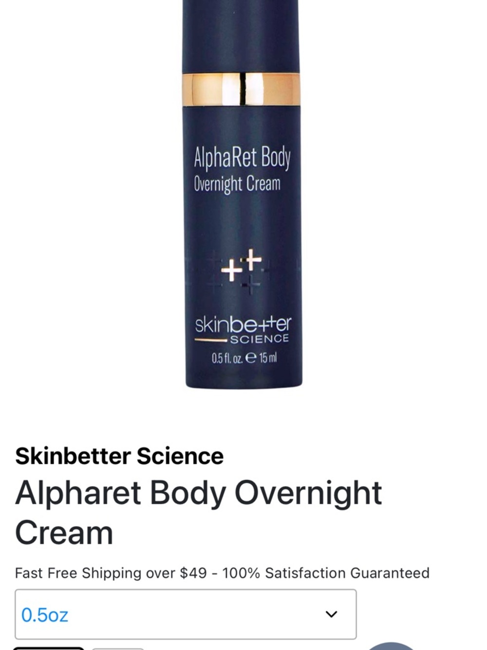 Skinbetter Science AlphaRet Body Overnight Cream — Navy & Gold